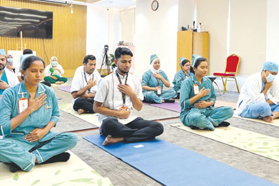 The Flow Fest taking a special workplace wellness session for the dedicated team of doctors and nurses at United Hospital