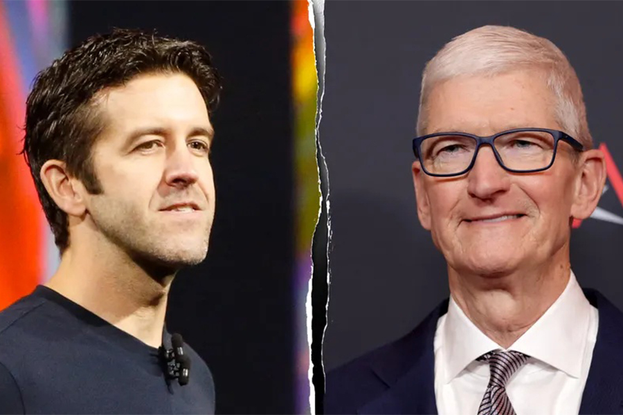 John Ternus, 50, (left) to replace Tim Cook, 65, as Apple's chief executive officer