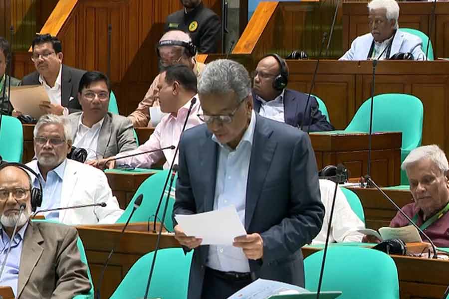 Finance Minister Amir Khasru Mahmud Chowdhury in Parliament today. Photo: Video Screenshot