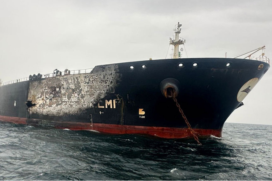 Damage to the Kuwait-flagged Al-Salmi crude oil tanker, following a reported strike, amid the US-Israeli conflict with Iran, on March 31, 2026 — Reuters file photo used for representation
