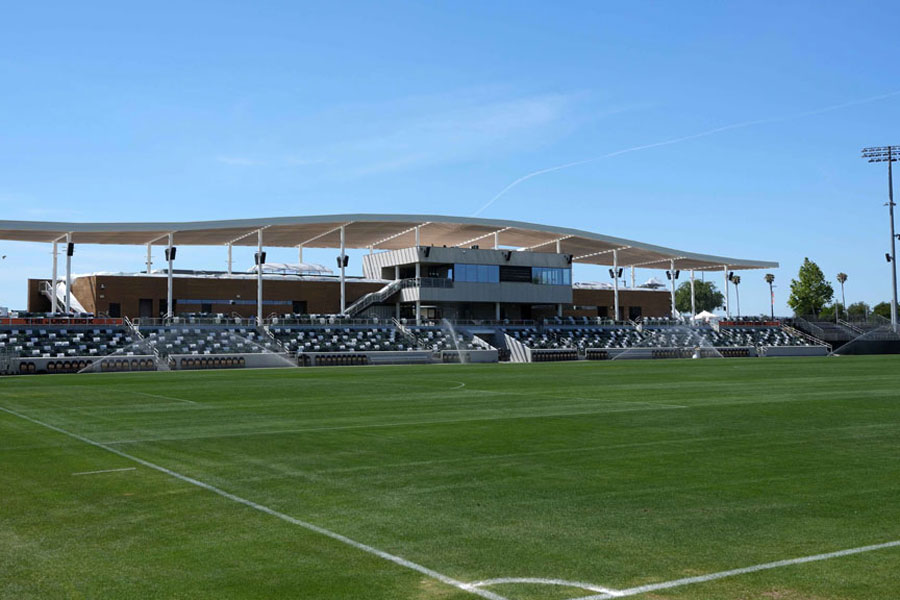 Apr 20, 2026; Irvine, California, USA; A general overall view of the FIFA World Cup 2026 base camp for the United States at the Championship Soccer Stadium at the Great Park Sports Complex. REUTERS