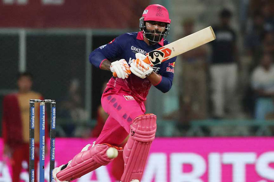 Indian Premier League - IPL - Lucknow Super Giants v Rajasthan Royals - Bharat Ratna Shri Atal Bihari Vajpayee Ekana Cricket Stadium, Lucknow, India - Apr 22, 2026 Rajasthan Royals' Ravindra Jadeja in action REUTERS/Stringer