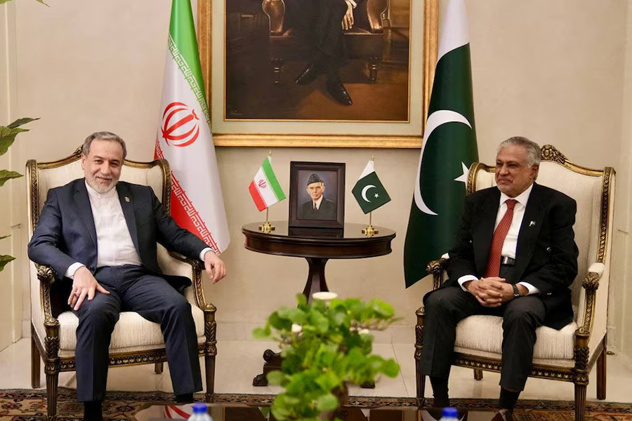 Iran's Foreign Minister Abbas Araqchi meets with Pakistan's Foreign Minister Ishaq Dar, as Pakistan prepares to host the US and Iran for the second phase of peace talks, in a location given as Islamabad, Pakistan, released on April 25, 2026 — ESMAEIL BAQAEI VIA X/Handout via REUTERS