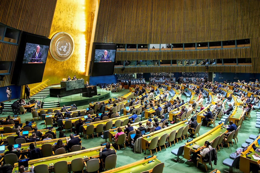 United Nations Secretary-General Antonio Guterres speaks to delegates during a meeting on Nuclear Non-Proliferation Treaty at UN headquarters in New York City, US, on April 27, 2026 — Reuters photo