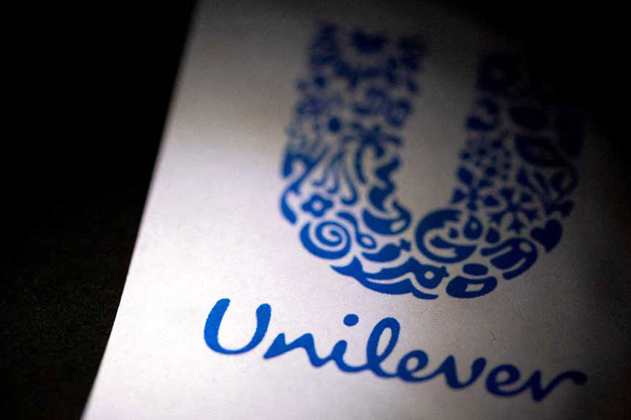 Unilever logo is displayed in this illustration created on Jan 17, 2022.
