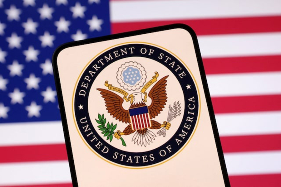 United States Department of State logo and U.S. flag are seen in this illustration taken on April 23, 2025 — Reuters/File
