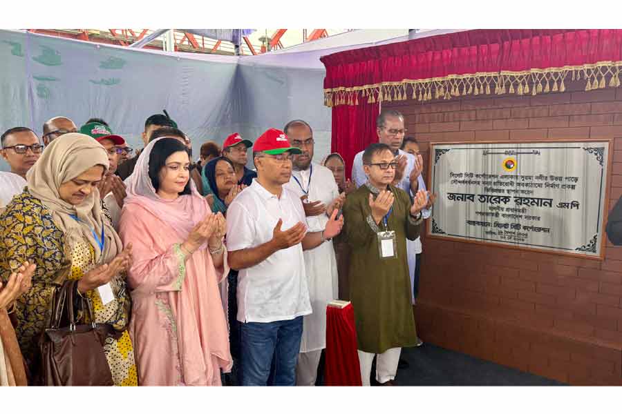 Prime Minister Tarique Rahman inaugurated the re-excavation works of the Basia River in Sylhet on saturday. Photo: PMO