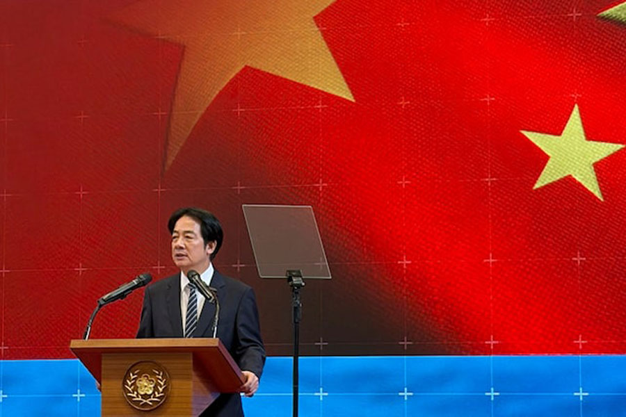 Taiwan President Lai Ching-te speaks at a press conference on defence spending in Taipei, Taiwan November 26, 2025.