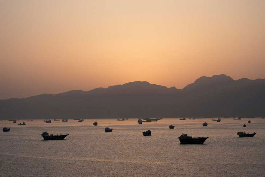 Ships and boats in the Strait of Hormuz, Musandam, Oman, May 1, 2026. REUTERS