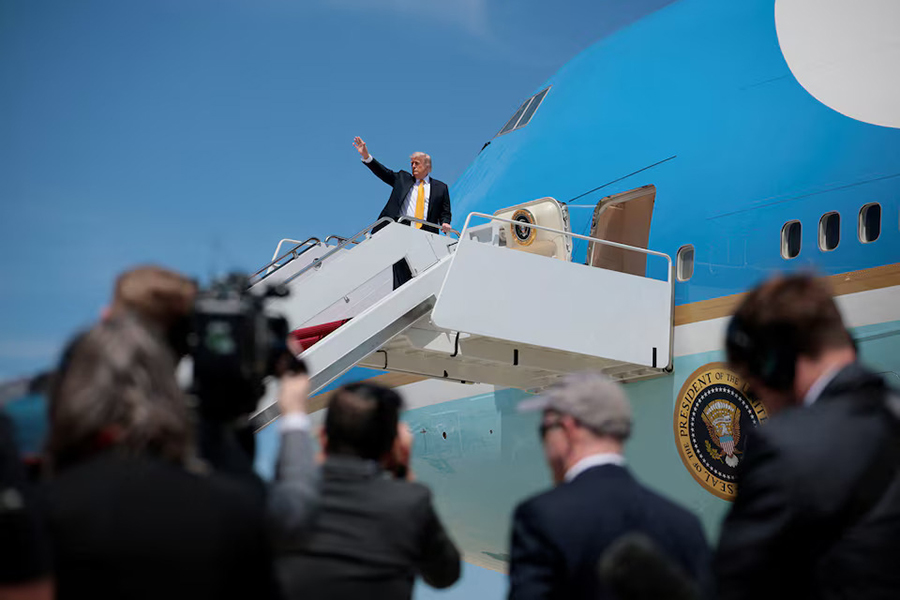 U.S. President Donald Trump boards Air Force One as he travels to China, at Joint Base Andrews, Maryland, US, on May 12, 2026 — Reuters photo
