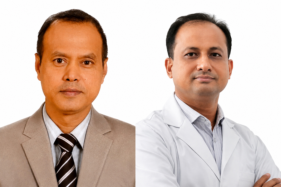 Professor Dr Md Abdus Sattar (left) has been elected president and Dr Md Abdul Karim general secretary of the newly formed executive committee of the Bangladesh Society for Head-Neck Surgeons