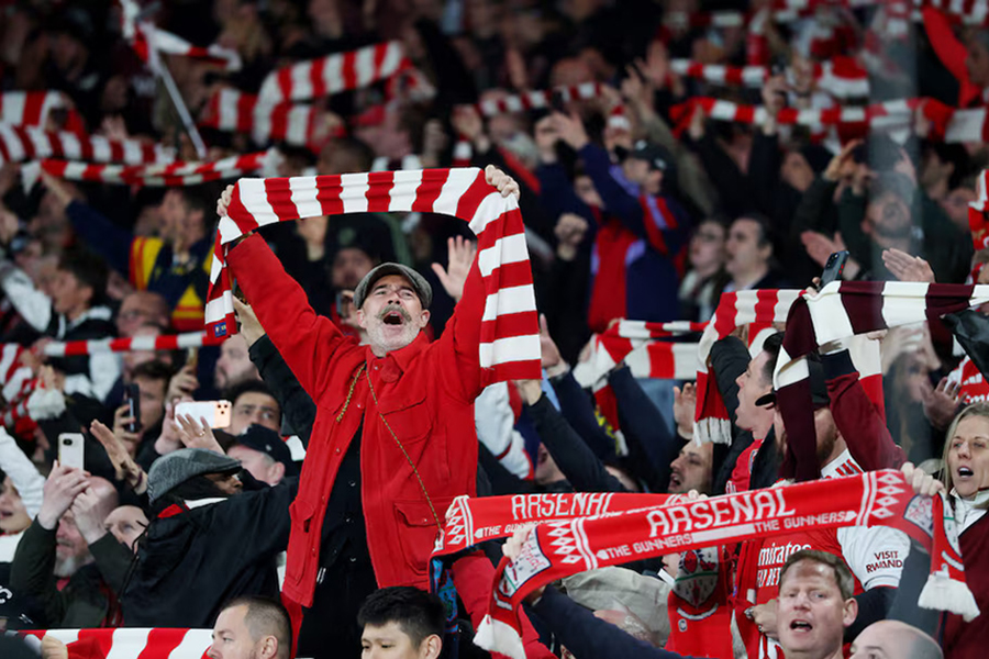Arsenal fans celebrate after the Premier League match between Arsenal and Burnley at Emirates Stadium in London, Britain, on May 18, 2026 — Reuters photo