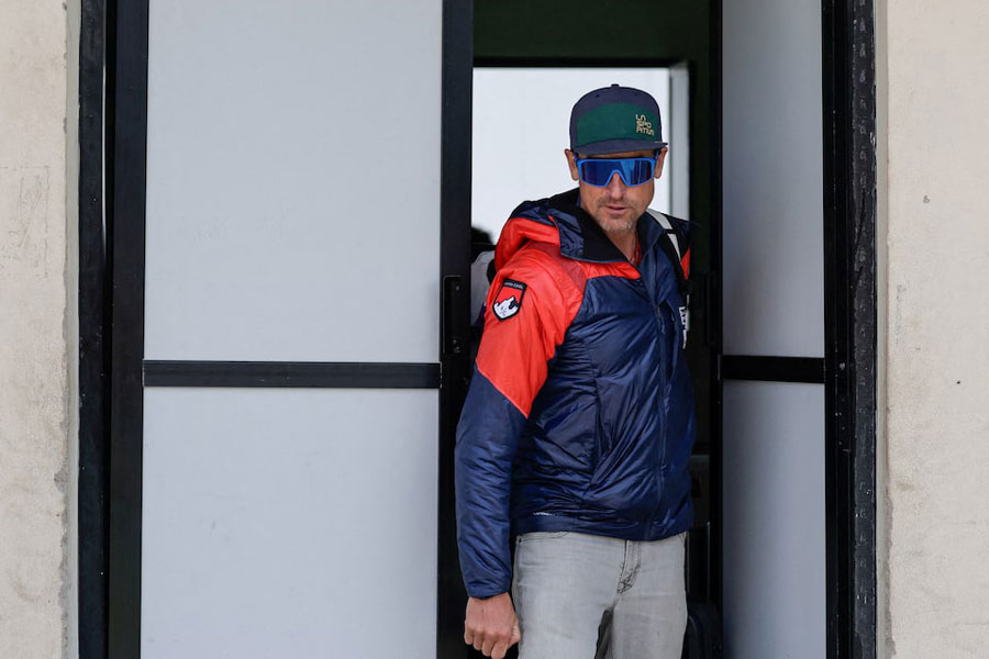 British climber Kenton Cool arrives at the aiport in Kathmandu following his 20th ascent of Mount Everest, the most by any foreign climber, Nepal, May 24, 2026.