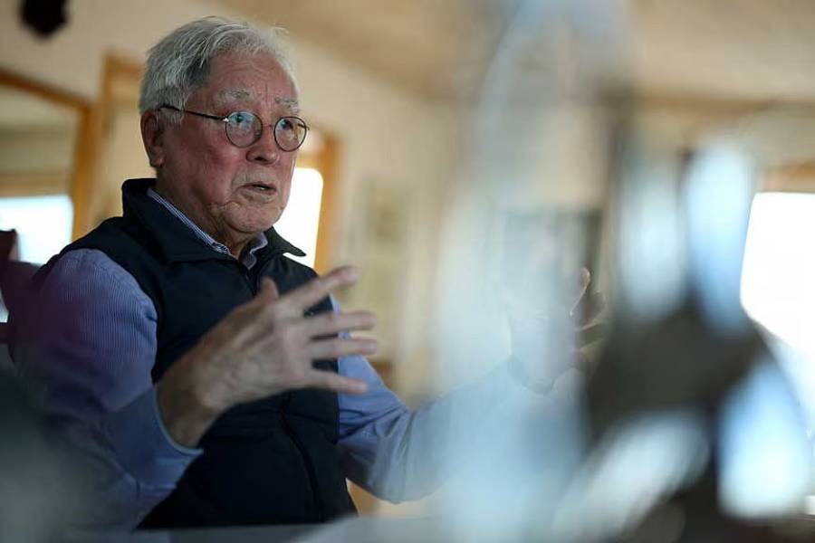 Aqqaluk Lynge speaks during an interview with Reuters at his house in Nuuk, Greenland, February 8, 2026.