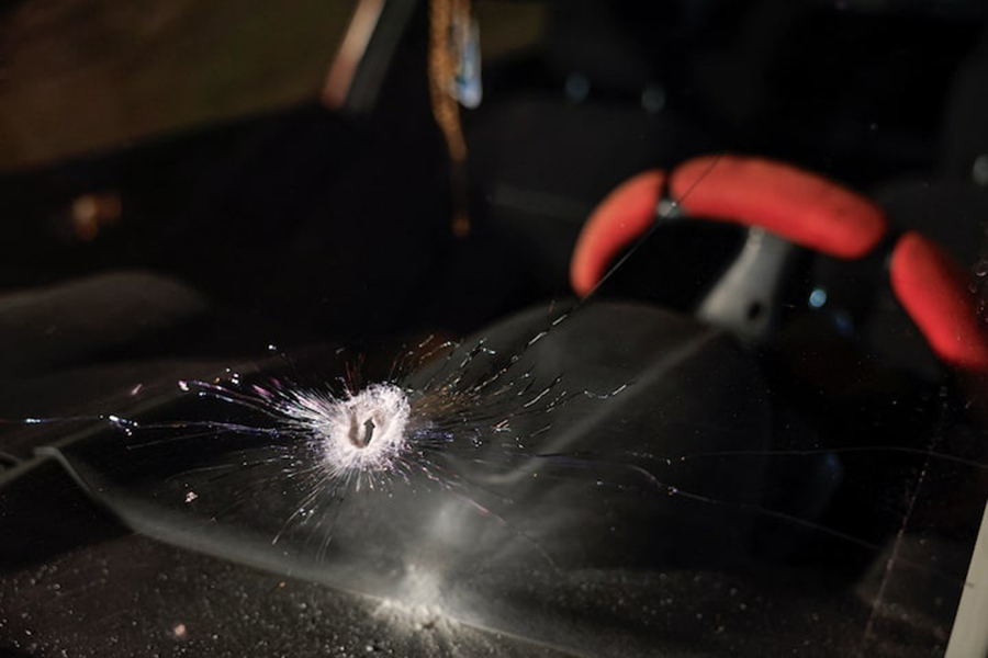 A bullet hole in the front window of a car of Palestinian father Fahed Abu Haykal after his seven-month-old baby was killed by Israeli forces, in Hebron in the Israeli-occupied West Bank on June 5, 2026 — Reuters photo