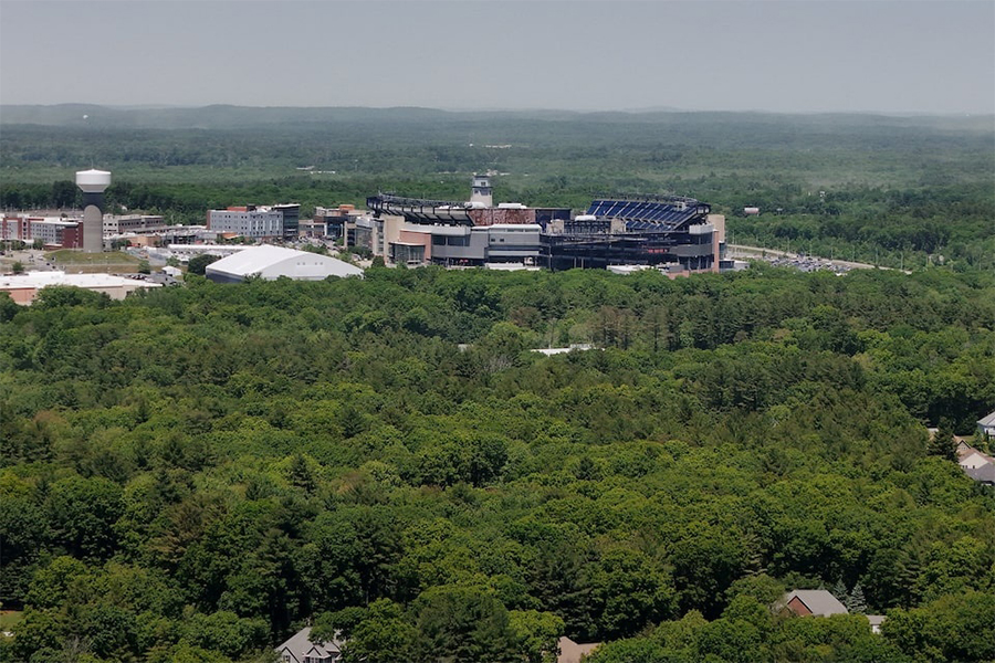 A drone view of Gillette Stadium, officially known as Boston Stadium during the 2026 FIFA World Cup, ahead of the FIFA World Cup in Foxborough, Massachusetts, US, on June 3, 2026 — Reuters/File