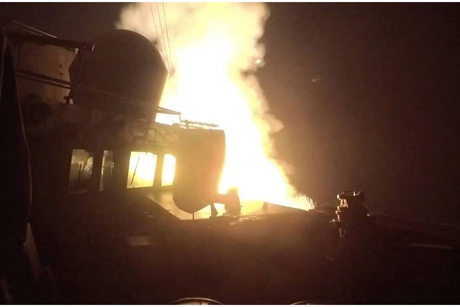 USS Michael Murphy (DDG 112) launches Tomahawk cruise missiles from an unknown location, as the United States launched new strikes against multiple targets overnight in Iran, the US military said on Wednesday, in this still image obtained from a handout video released on Jun 10, 2026.