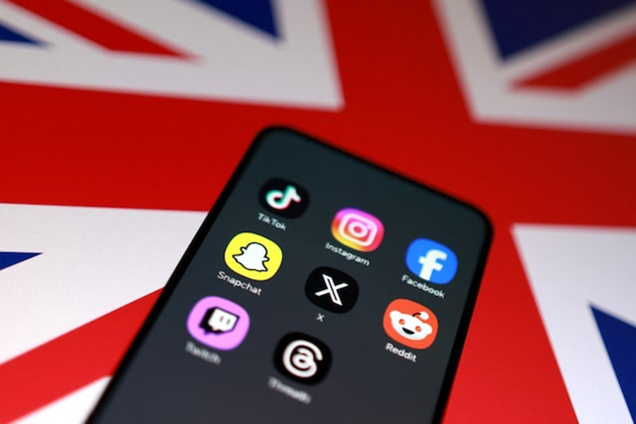 A Union Jack flag and social media app icons are seen in this illustration taken on June 15, 2026 — Reuters photo
