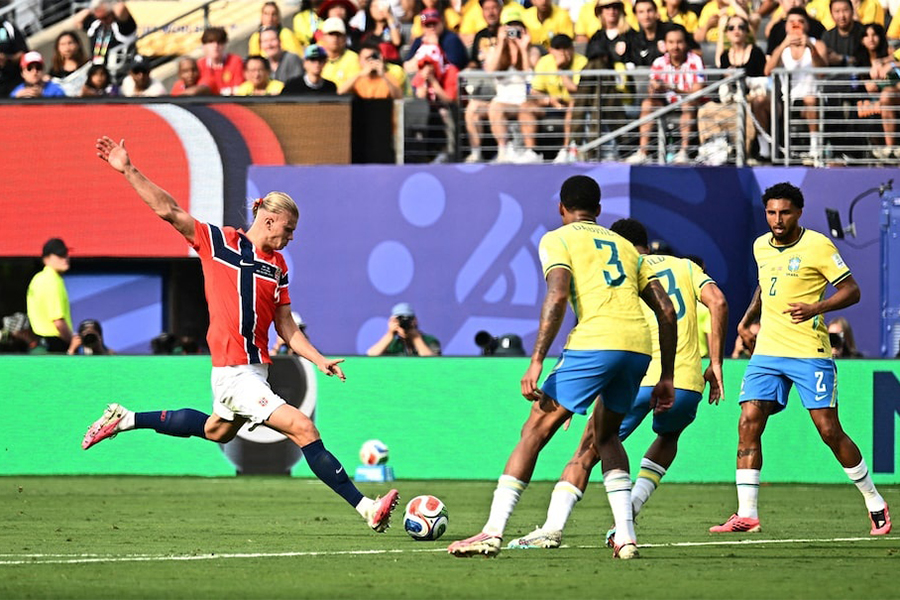 Norway's Erling Haaland scores his team's second goal during the FIFA World Cup 2026 Round of 16 match against Brazil at New York New Jersey Stadium, East Rutherford, in New Jersey, US, on July 5, 2026. — Reuters photo