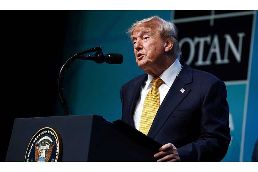 US President Donald Trump speaks during a press conference on the day of a NATO leaders' summit in Ankara, Turkey, Jul 8, 2026.