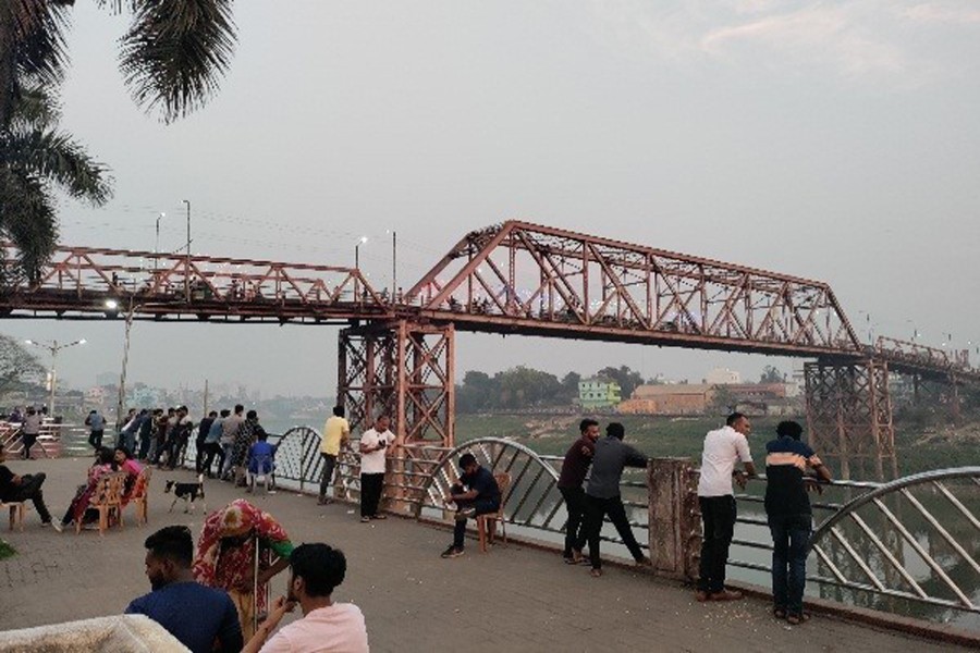 A partial view of Keane Bridge on the Surma River in Sylhet city — FE Photo
