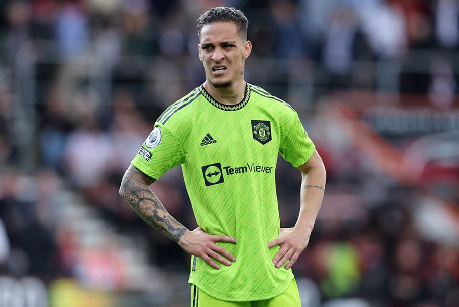 Manchester United's Antony reacts in Premier League clash against AFC Bournemouth at Vitality Stadium in Bournemouth, Britain on May 20, 2023 — Reuters/Files