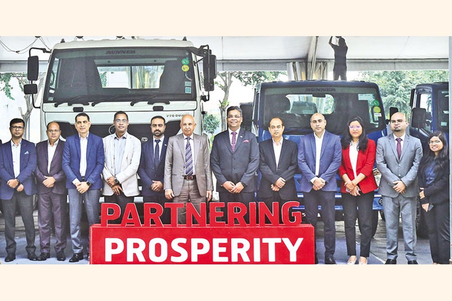 Commercial vehicles in Eicher Pro 2000 and 6000 series were launched at an event at International Convention Centre, Basundhara in the capital on Thursday. Hafizur Rahman Khan, chairman, Runner Group; and Shantanu Srivastava, South Asia and ASEAN countries regional head, Volvo Eicher Commercial Vehicle, Bangladesh, inaugurated the ceremony as chief guest.