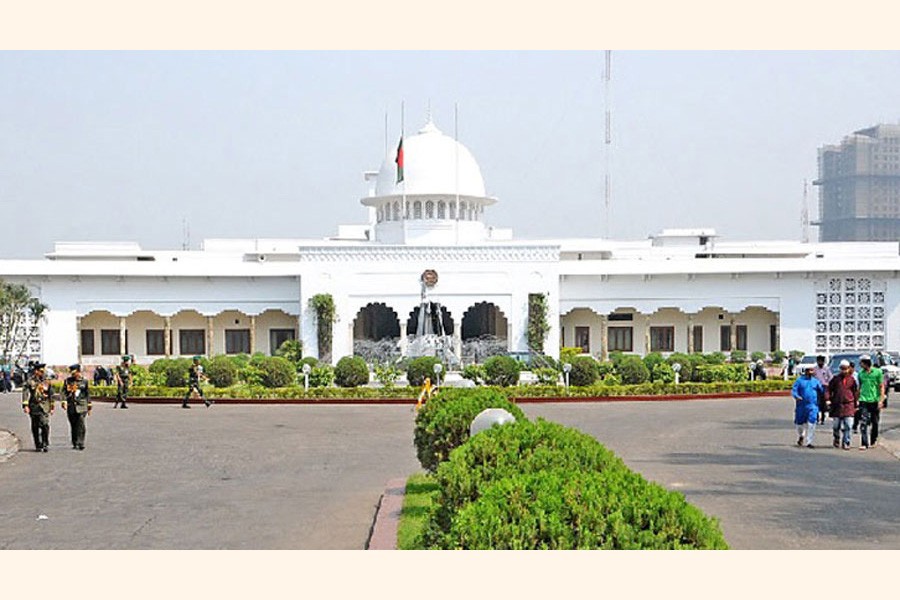 A general view of Bangabhaban - the official residence and workplace of the president