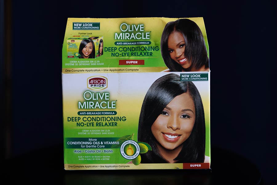 A box of a hair straightening product used by 68-year old Patrice Hester is shown in Bonsall, California, US, July 28, 2023. Namaste, which markets ORS Olive Oil relaxers, said all ingredients in its products are approved for cosmetic use by US regulators. Photo: Reuters