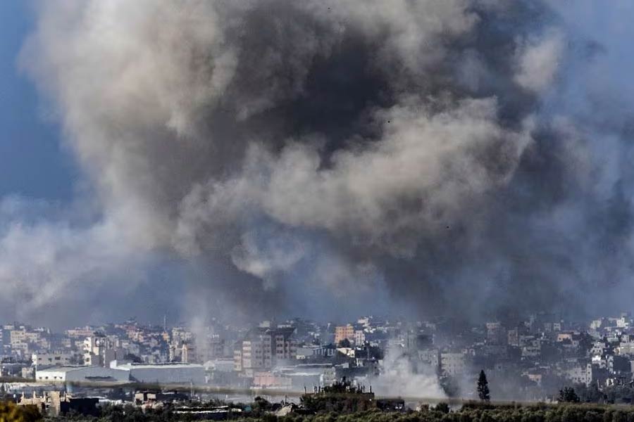 Smoke rising over Gaza as seen from Southern Israel, amid the ongoing conflict between Israel and Palestinian group Hamas, on Friday –Reuters photo