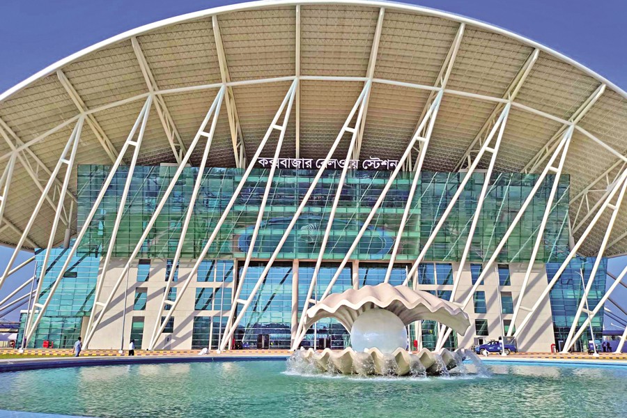 The newly-built iconic oyster-shaped railway station in Cox's Bazar — FE photo