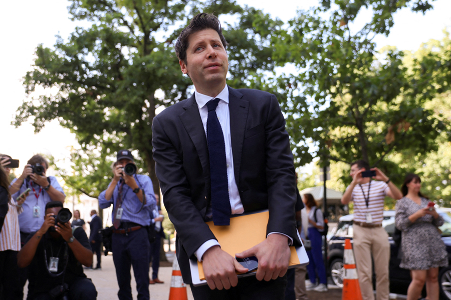 Sam Altman, CEO of ChatGPT maker OpenAI, arrives for a bipartisan Artificial Intelligence (AI) Insight Forum for all US senators hosted by Senate Majority Leader Chuck Schumer (D-NY) at the US Capitol in Washington, US, September 13, 2023.