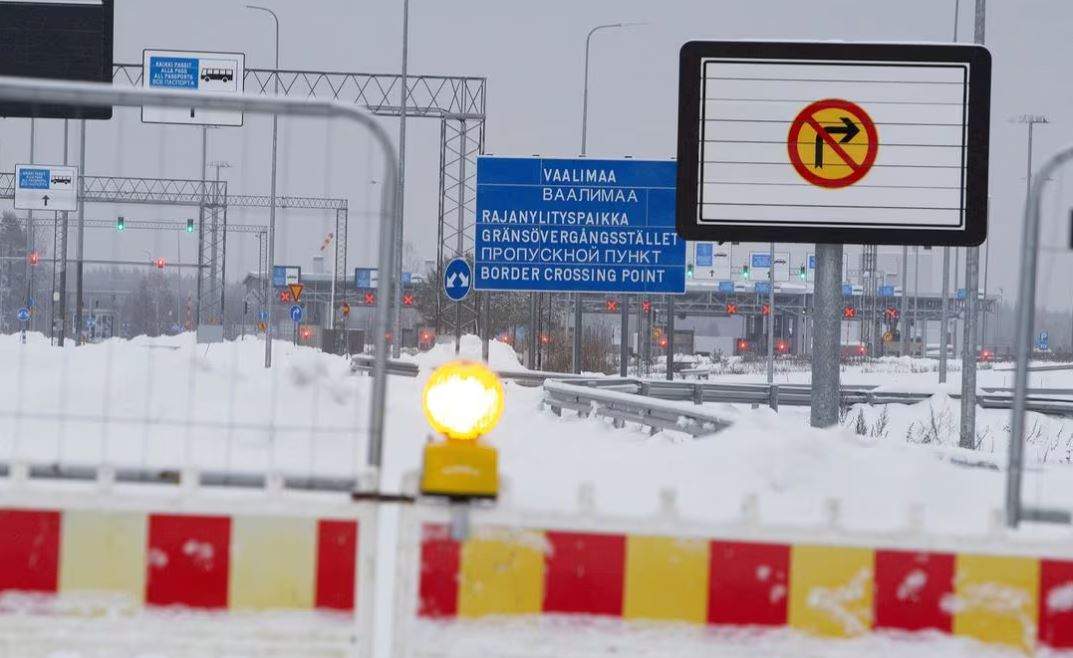 Closed Vaalimaa border station between Finland and Russia in Virolahti, Finland on November 29, 2023. Finland closes temporarily its sole remaining border crossing with Russia. The closure starts on Thursday, 30 November, and lasts two weeks. Lehtikuva/Lauri Heino/via REUTERS