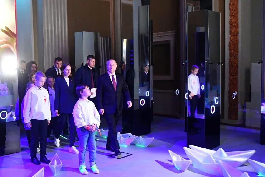 Russian President Vladimir Putin visiting the ‘Russia’ forum and exhibition celebrating the country's major achievements in Moscow on Monday –Reuters photo