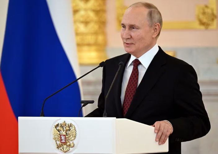 Russian President Vladimir Putin delivers a speech during a ceremony to receive diplomatic credentials from newly appointed foreign ambassadors at the Grand Kremlin Palace in Moscow, Russia, December 4, 2023. Sputnik/Pavel Bednyakov/Pool via REUTERS/File photo
