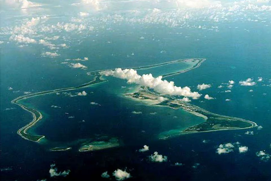 An undated file photo shows Diego Garcia, the largest island in the Chagos archipelago and site of a major United States military base in the middle of the Indian Ocean leased from Britain in 1966. REUTERS/Stringer/File Photo Acquire Licensing Rights