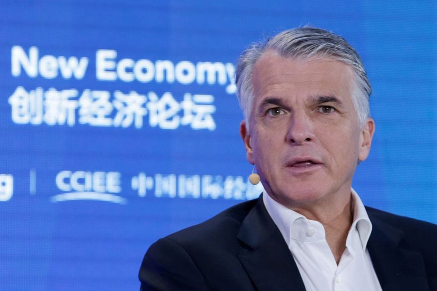 UBS CEO Sergio Ermotti attends the 2019 New Economy Forum in Beijing, China November 21, 2019.