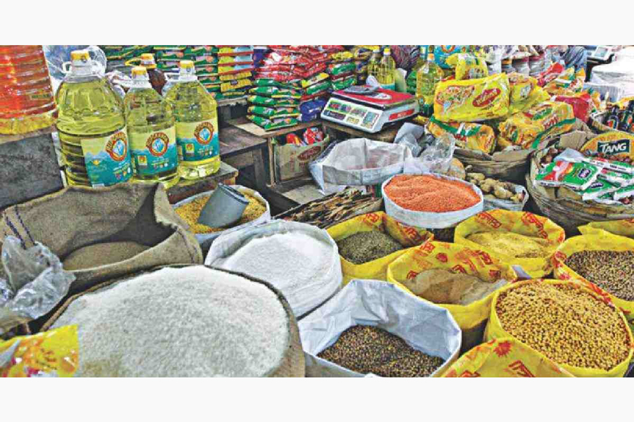 A customer browses through the spice section at a local supermarket in Dhaka.