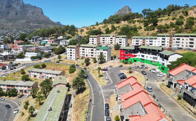 The Palestinian flag is seen on a block of flats in Bo-Kaap where artists and residents painted it in support of Palestinians in Gaza, amid the ongoing conflict between Israel and the Palestinian Islamist group Hamas, in Cape Town, South Africa, December 19, 2023. REUTERS/Esa Alexander/File Photo