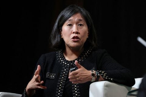 US Trade Representative Katherine Tai speaks during the Axios BFD event in New York City, U.S., October 12, 2023. REUTERS/Brendan McDermid/File Photo