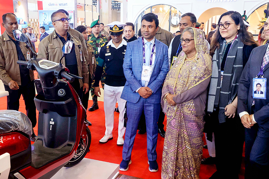 Prime Minister Sheikh Hasina visits Walton Mega Stall at DITF-24