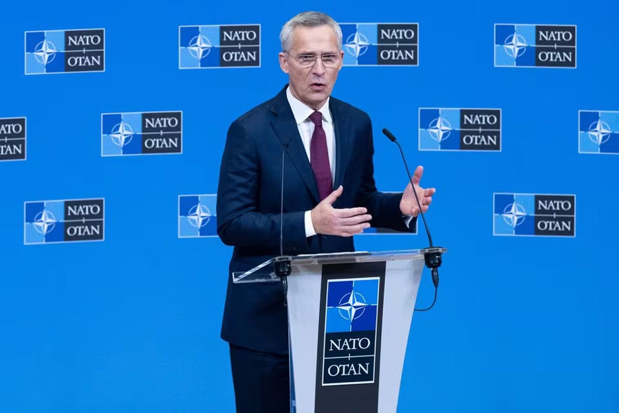 NATO Secretary General Jens Stoltenberg attends a press conference as part of the NATO Foreign Ministers meeting on Ukraine at its Headquarters in Brussels, Belgium November 29, 2023. REUTERS