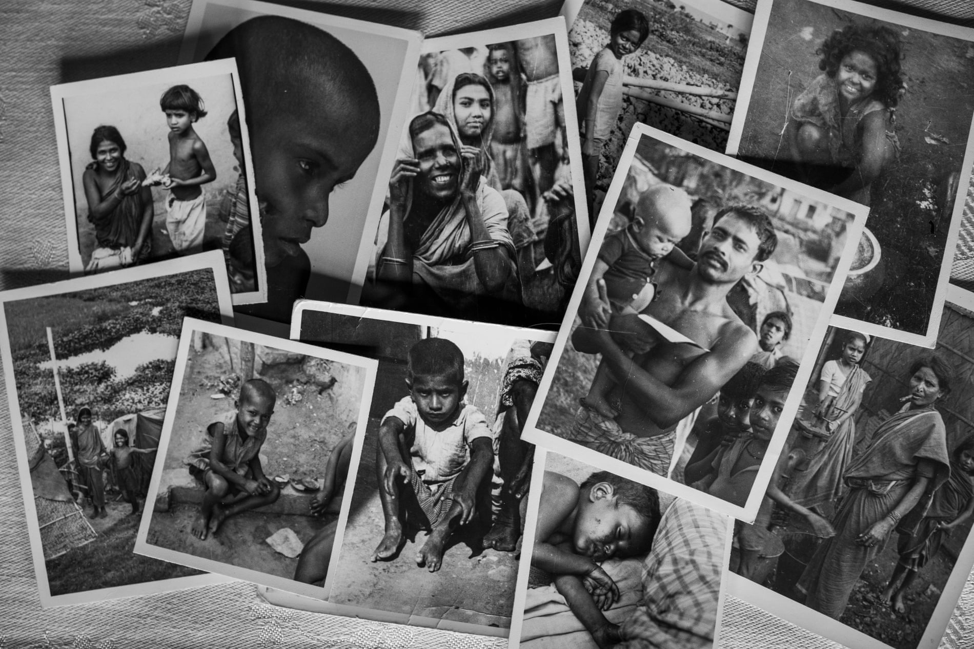 Photographs of families and children in Dhaka, Bangladesh, taken between 1972 and 1977 by the British doctor Jack Preger, 93, who compiled a list of mothers who said their children had been taken away. Photograph: Joshua Bright/The Guardian