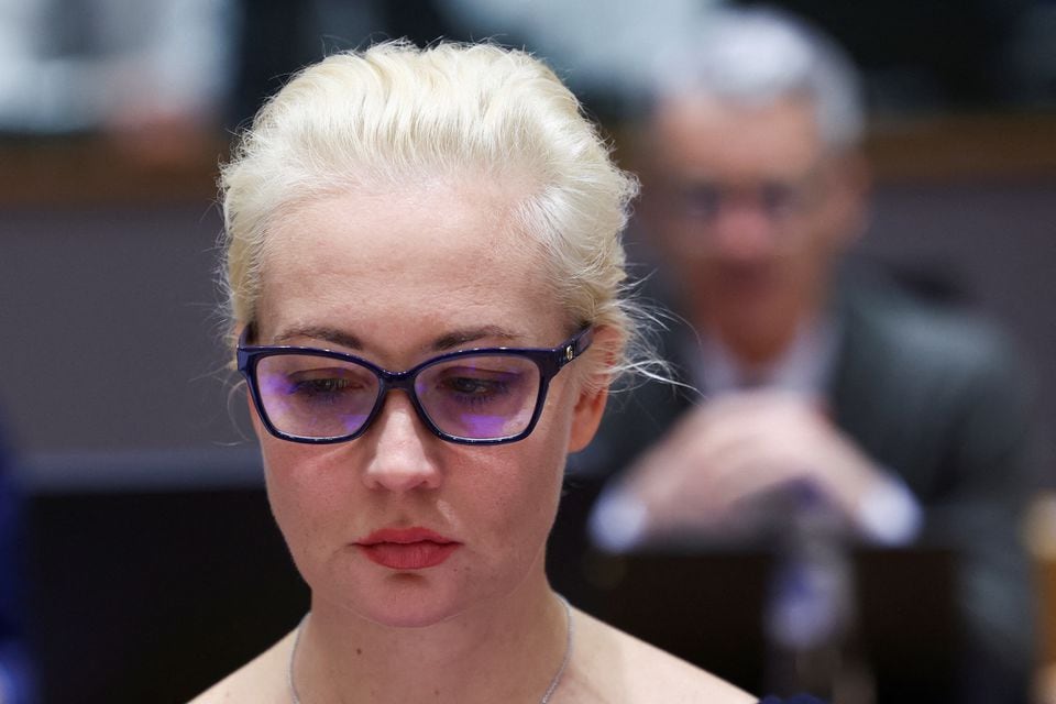 Yulia Navalnaya, the widow of Alexei Navalny, takes part in a meeting of European Union foreign ministers in Brussels, Belgium February 19, 2024. REUTERS/Yves Herman/Pool