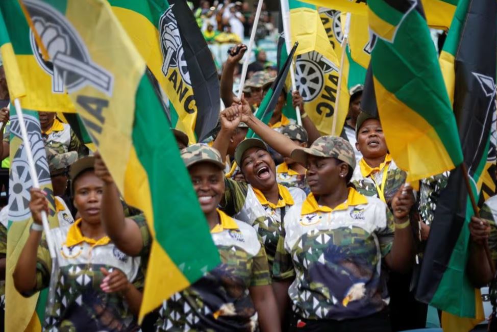 Supporters react at the African National Congress Election Manifesto launch in Durban, South Africa, February 24, 2024. REUTERS/Rogan Ward