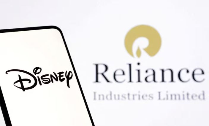 Disney and Reliance logos are seen in this illustration taken December 15, 2023. REUTERS/Dado Ruvic/Illustration/File Photo