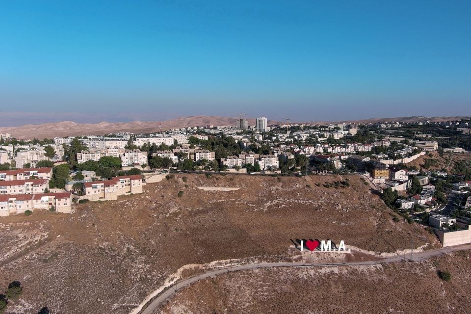 An aerial view shows the Jewish settlement of Maale Adumim in the Israeli-occupied West Bank on June 25, 2023 — Reuters/File