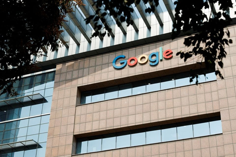 A logo of Google is seen on its office building in Hyderabad, India, January 29, 2024.