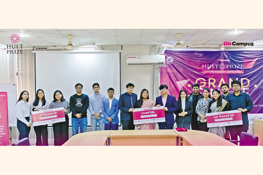 Winners of Hult Prize 2023-24 JU held at Jahangirnagar University recently