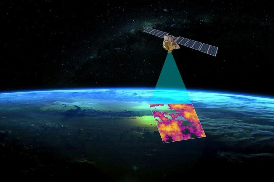 A rendering of a satellite that will be used to track methane emissions is shown in a handout from MethaneSAT. Google and environmental group EDF will unveil a partnership to expose large sources of climate-warming emissions using AI and a methane-hunting satellite that will launch next month.